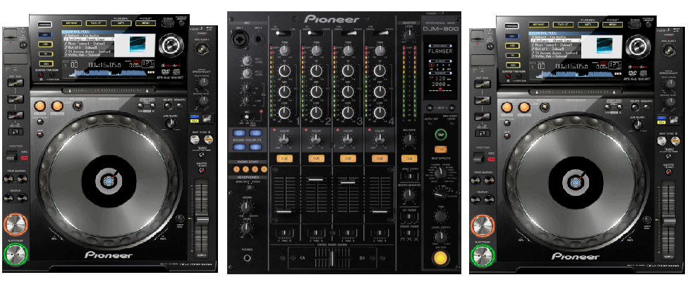 2 x Pioneer CDJ-2000 Nexus and 1 x Pioneer DJM-800 Mixer - BUZZ