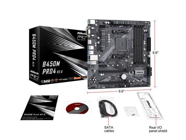 ASRock B450M PRO4 R2.0 Micro ATX AM4 Motherboard (B450M PRO4 R2.0