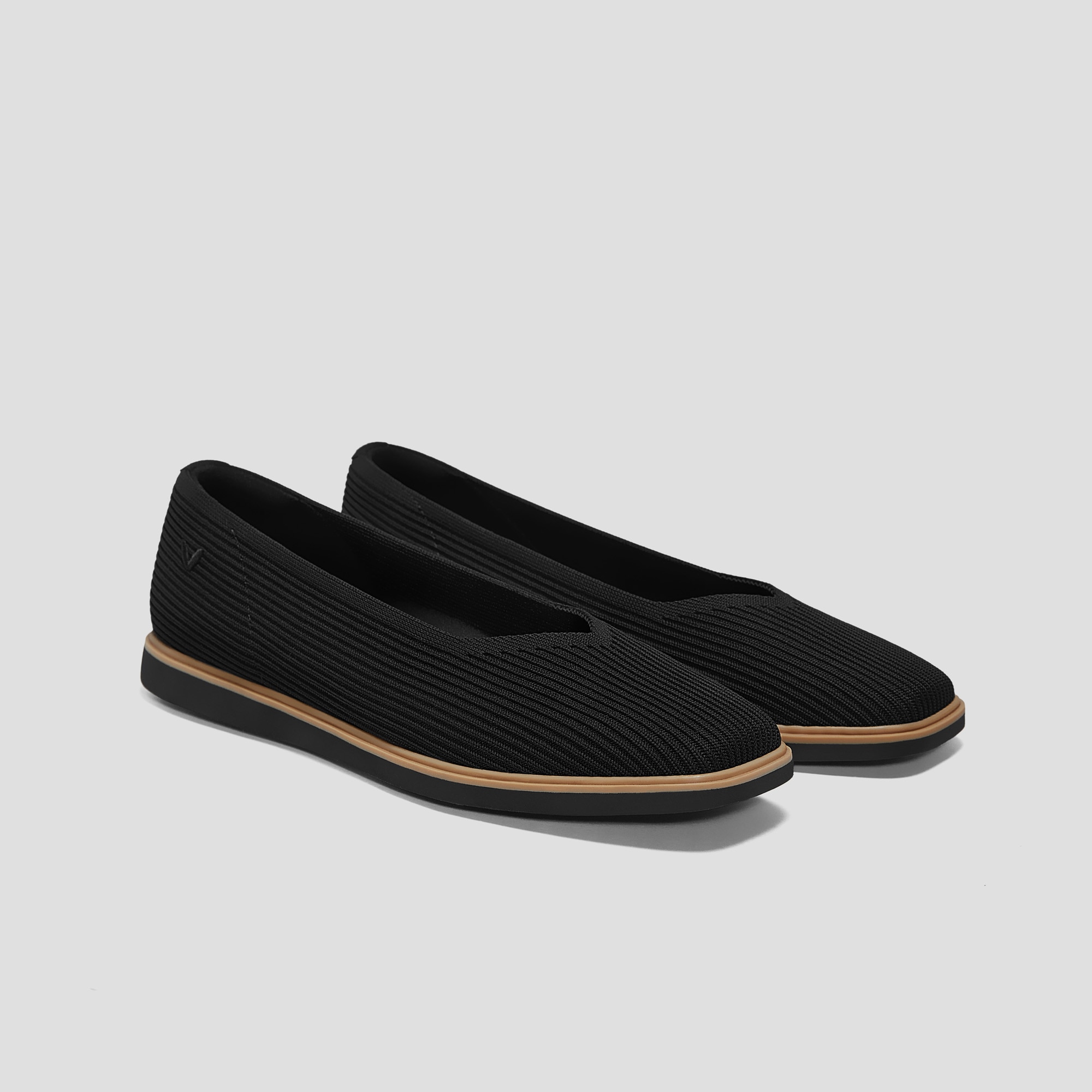 Square-Toe All-Day Standing Flats (Mabel), Black, EU35 | VIVAIA
