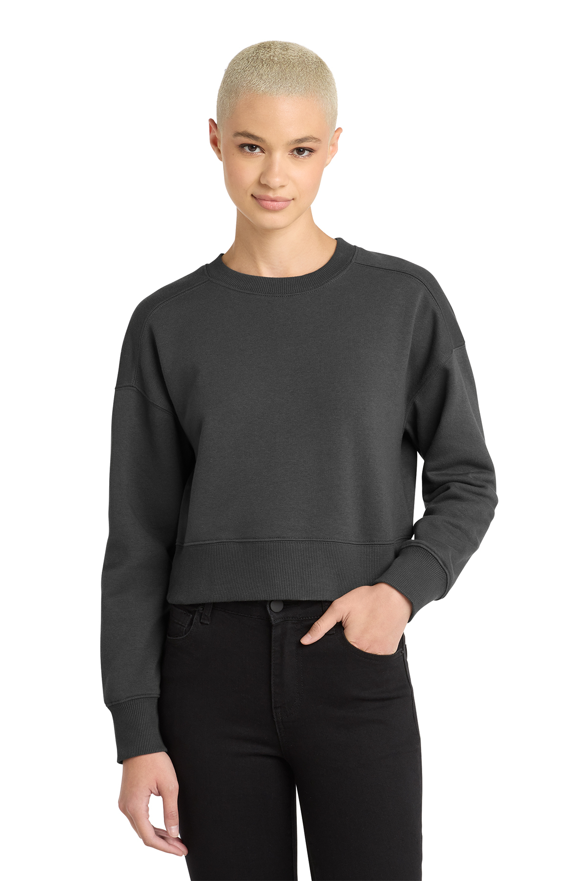 District Women's Perfect Weight Fleece Cropped Crew | Product