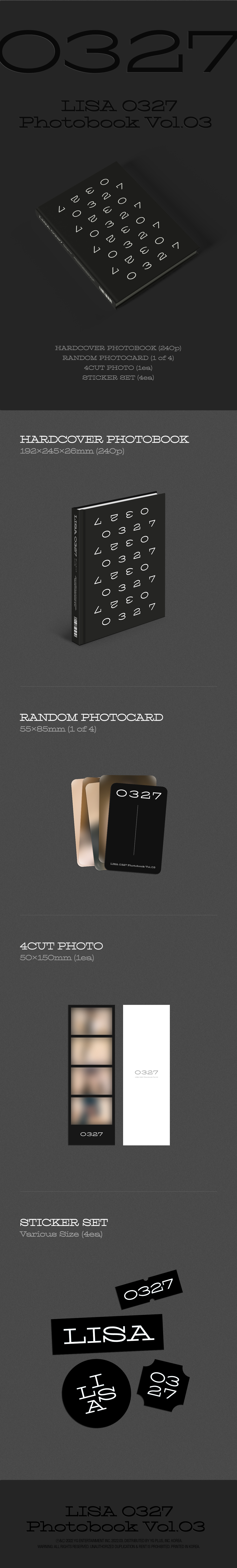 LISA｜BLACKPINK LISAの第三弾となるソロ・フォトブック『LISA 0327