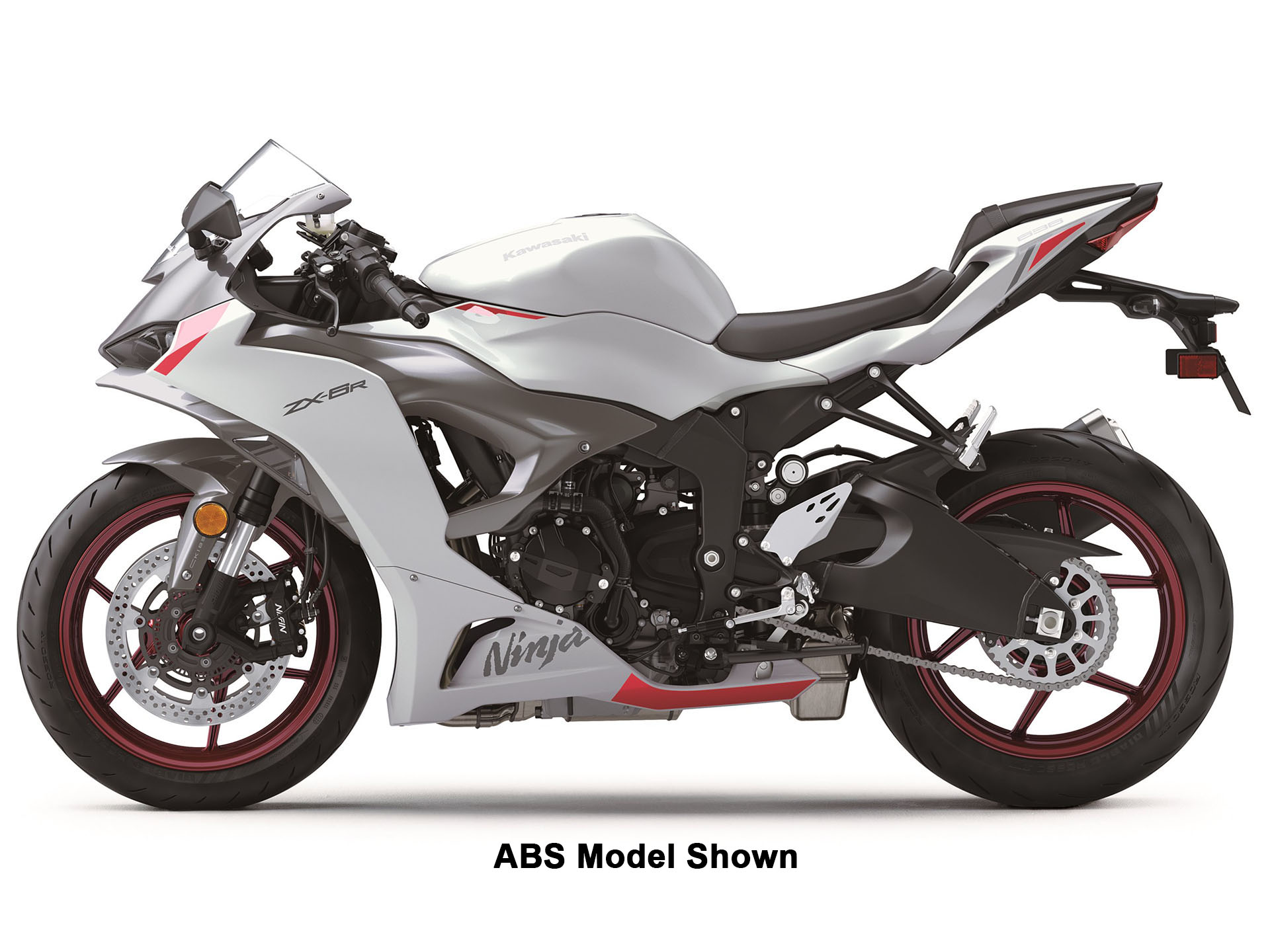 New 2024 Kawasaki Ninja ZX-6R Pearl Robotic White / Metallic