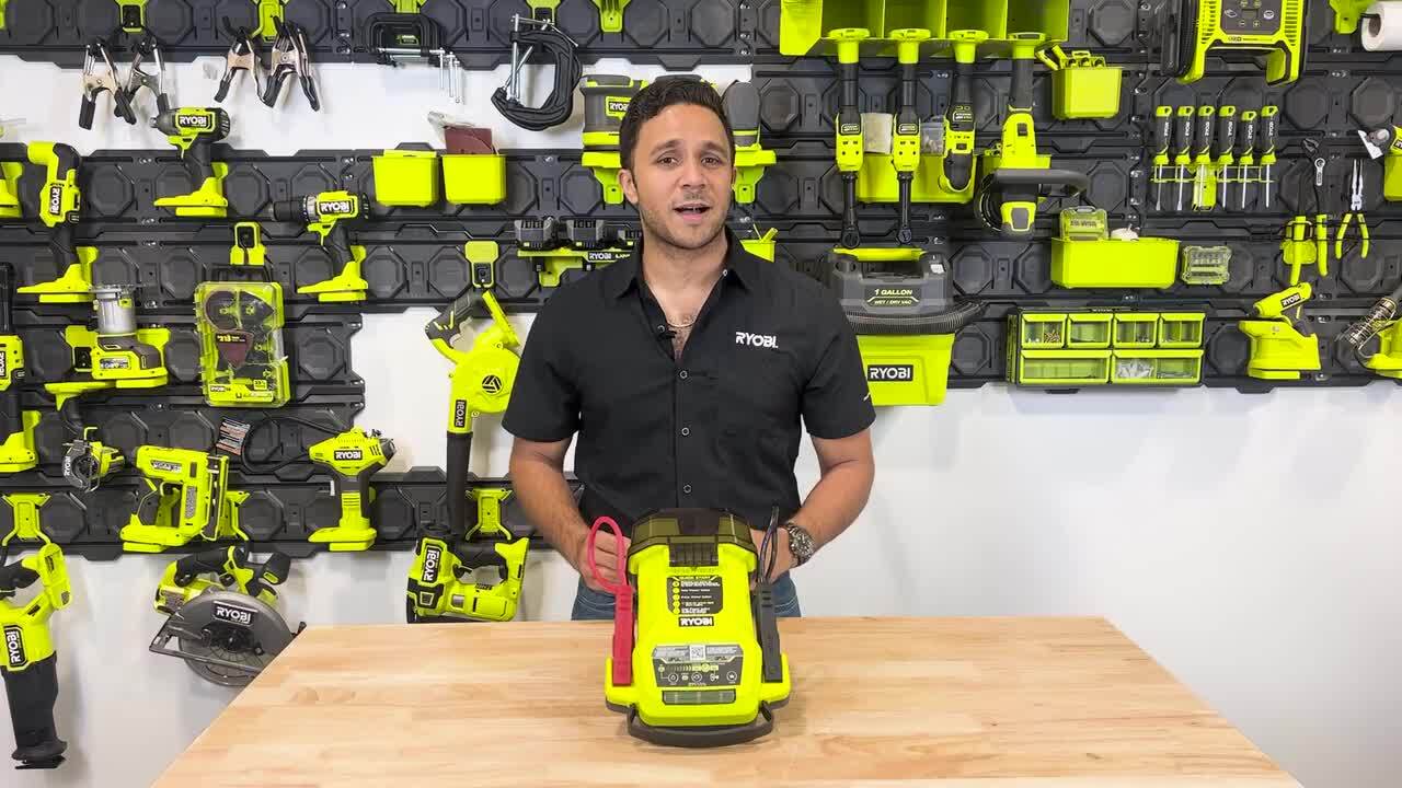 RYOBI ONE+ 18V Cordless 1600A Jump Starter Kit, with Inflator