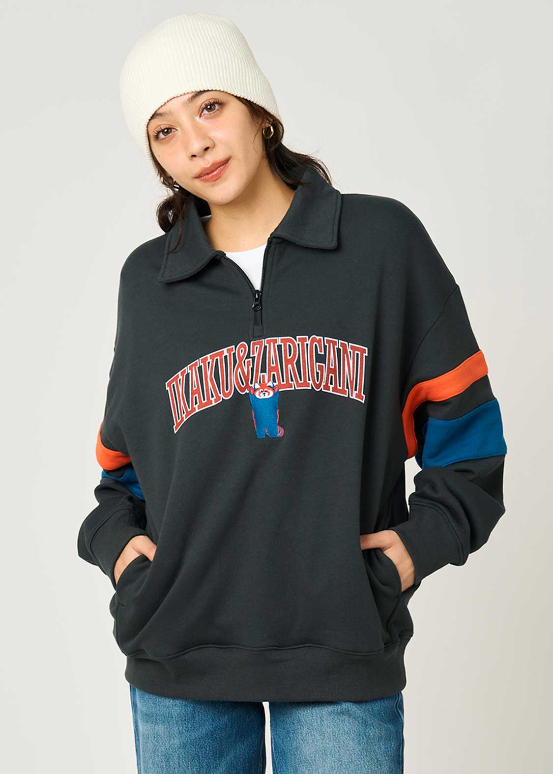 イカクザリガニ｜ハーフジップスウェット｜ユニセックス｜グラニフ