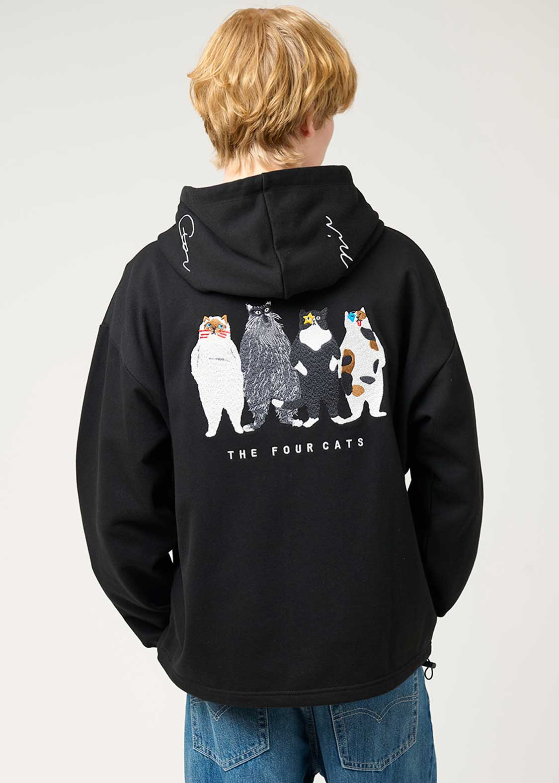 ザ フォーキャッツ クール｜ビッグシルエットジップパーカー｜ユニ