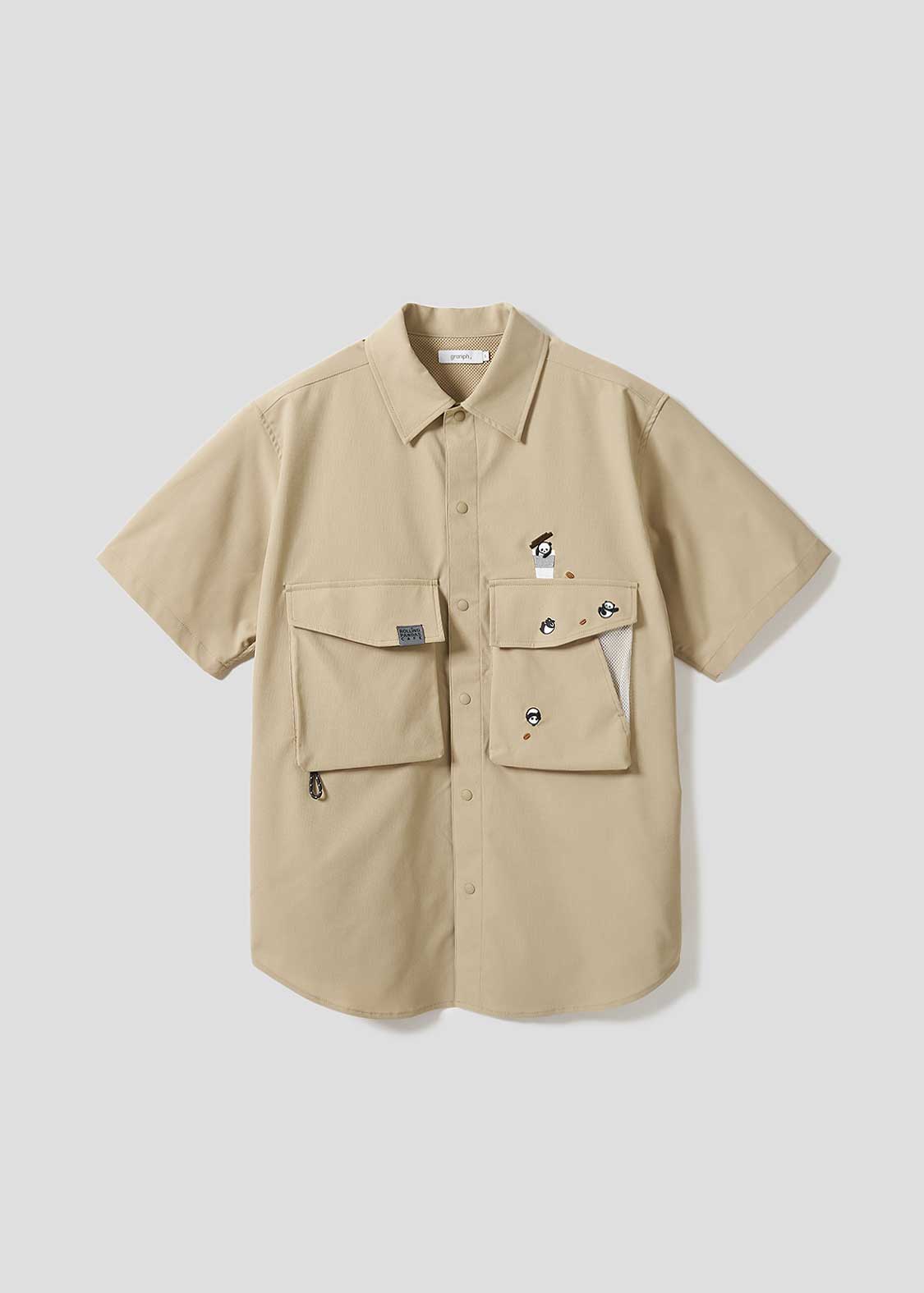 ローリングパンダズカフェ｜3ポケット半袖シャツ｜ユニセックス