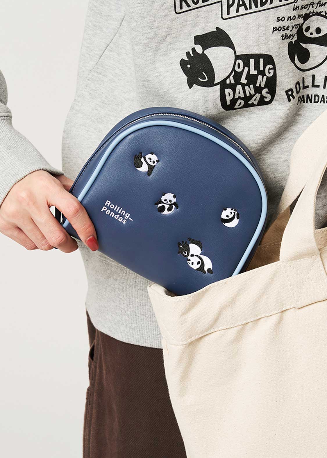 ローリングパンダズ｜フェイクレザーラウンドポーチ｜ユニセックス