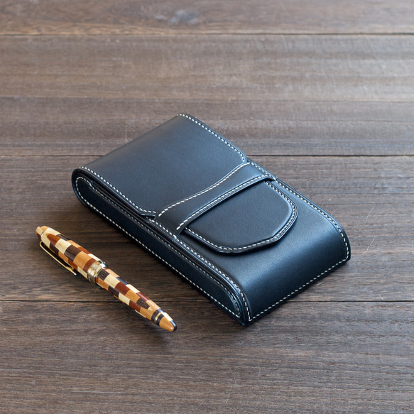 駒合わせ縫い万年筆ケース4本挿し カラーオーダー ペンケース 革小物