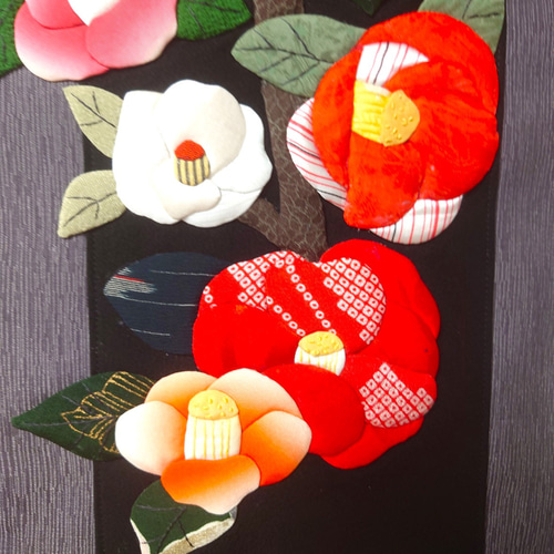 キット】椿のタペストリー【古布】 キット 和小物キット専門店 京屋