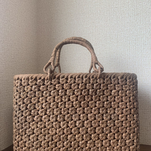 国産山葡萄 山葡萄かごバッグ 手作り 籠バッグ 花編み 内布あり かご