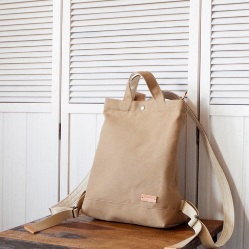毎日のリュック/S◇ミディアムベージュ◇倉敷帆布 リュック・バック