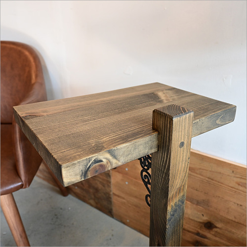 古材 サイドテーブル 木製 アンティーク おしゃれ コの字 アイアン