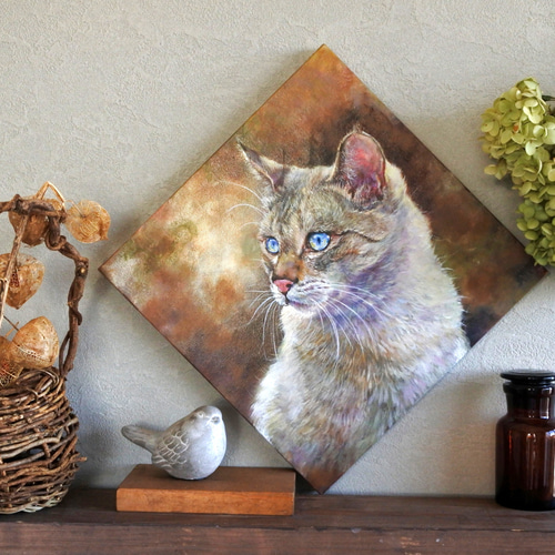 猫の油絵原画 絵画 mimoza 通販 14645394｜Creema(クリーマ