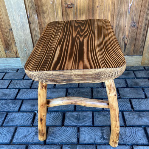 木のベンチ 吉野杉 焼き仕上げ スツール アウトドア 室内 屋外 一人