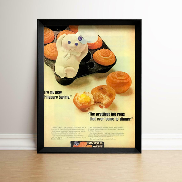 ピルズバリー ドゥーボーイ 60年代 アメリカ 広告 ビンテージ 額付