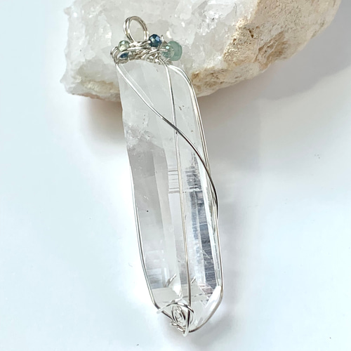 天然石のペンデュラム ヒマラヤ水晶 ペンジュラム ワイヤーアート