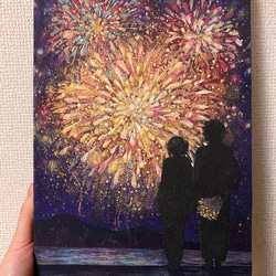 fire flower 一点もの 日本画/絵画/花火/告白 絵画 江川史織 通販