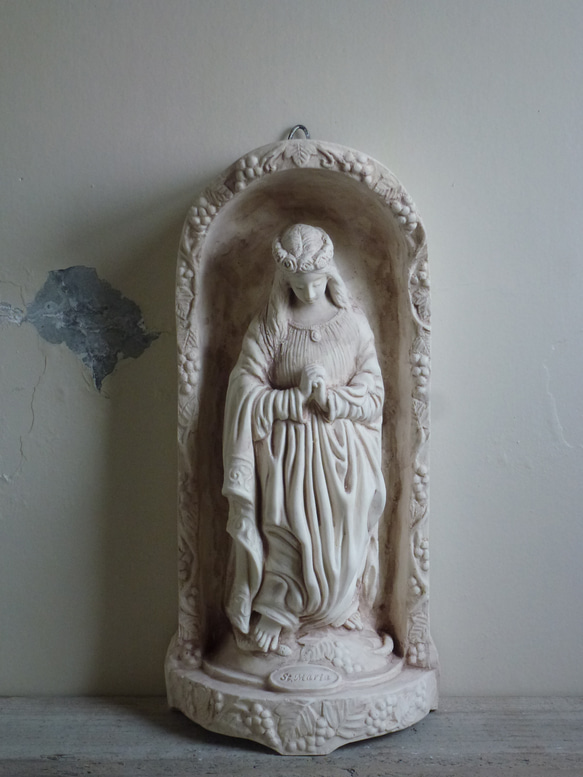 マリア像 アンティーク風 置物 聖母像 マリア様 石膏像 カトリック