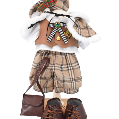 ジェラトーニ 服 着せ替え コスチューム ケープ付ミルクティーチェック