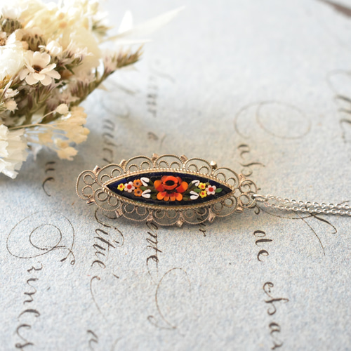 イタリア製ヴィンテージ マイクロモザイクのネックレス ネックレス