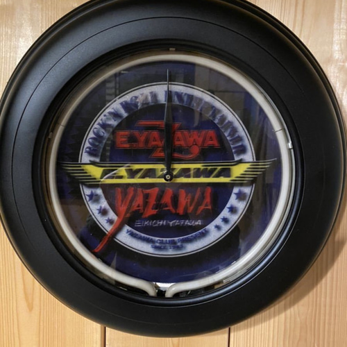 完売 矢沢永吉 YAZAWネオン管3D 掛け時計 ロック 掛け時計・置き時計