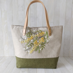 ⚮̈ミナペルホネン tambourine yellow 楕円底トート トートバッグ