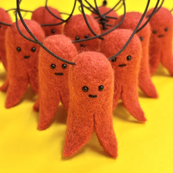 タコさんウインナーのストラップ】 羊毛フェルト キーホルダー