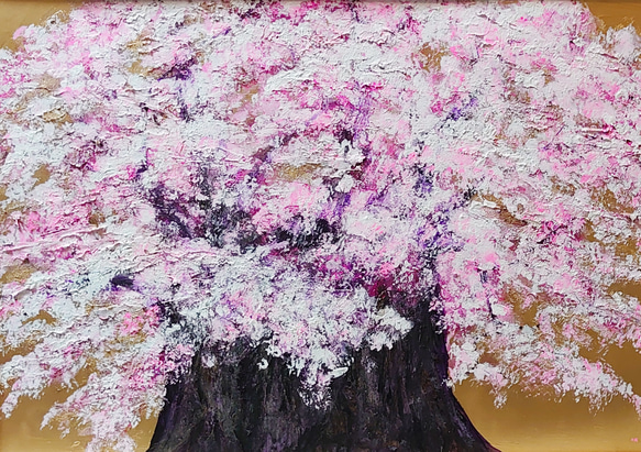 油絵 絵画 【大桜】 絵画 HR 通販 14354296｜Creema(クリーマ