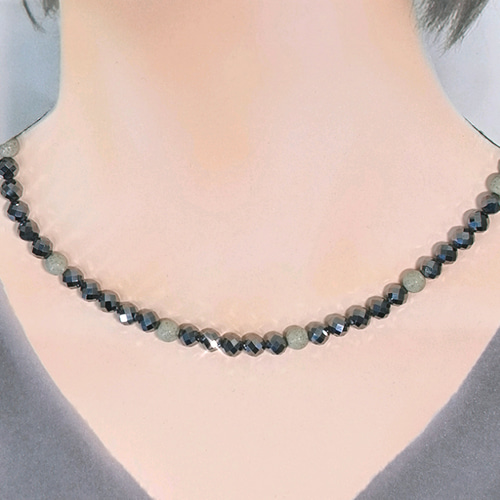 6mm玉》ネックレス☆高純度テラヘルツ鉱石・北投石・北海道産ブラック