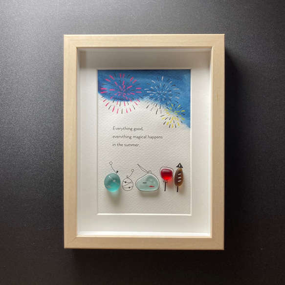 シーグラスアート「夏祭り」 その他アート ゆきみ工房 通販 14329010