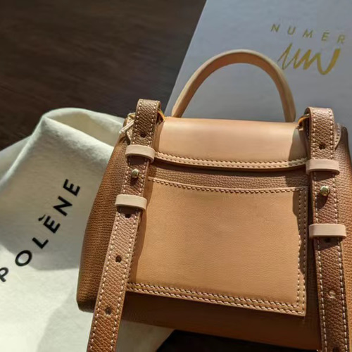 POLENE ポレーヌ ナンバーワン ナノ キャメル ハンドバッグ 田端 通販