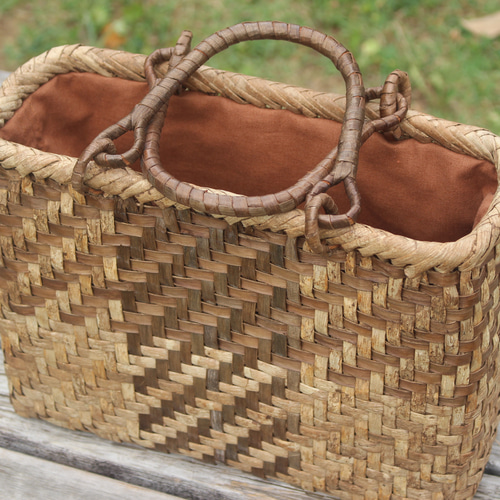 98318 やまくるみ 山胡桃木 籠 かごバッグ 男女兼用 オリジナル新商品