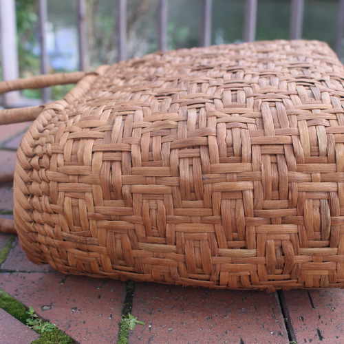 98198 山葡萄 亀甲編み 籠 かご バッグ コンパクト 巾着 手作り 山葡萄