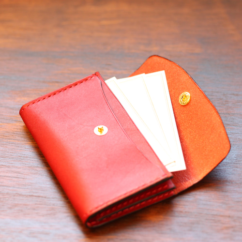 本革名刺入れ、カードケース(赤)_栃木レザー 名刺入れ・カードケース