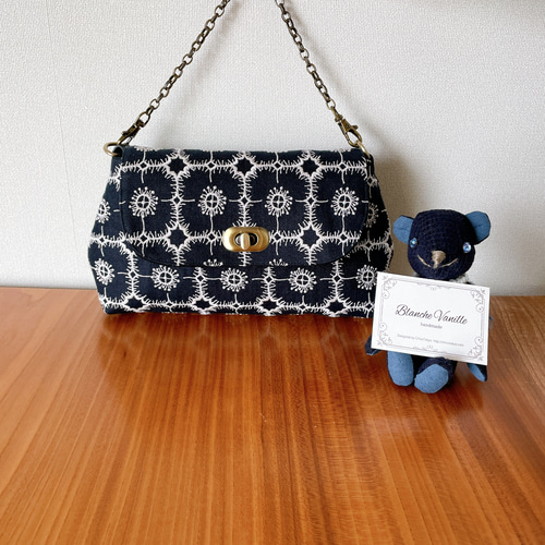 ミナペルホネン チェーン付き ハンドバッグ ハンドメイド バッグ