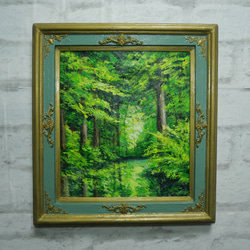 油絵 saosao 緑色のめんどりたち 油絵 saosao様専用 緑色のめんどりたち