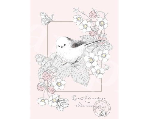 ことりポストカード いちご 6枚/シマエナガ ポストカード watano mino