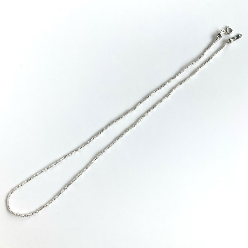 カレンシルバー多角形ビーズ2WAYネックレス（チョーカー）長さは