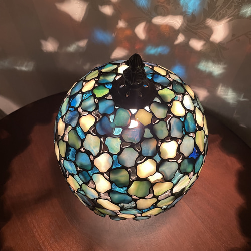 ステンドグラスランプ ミニブルー スタンドライト・テーブルランプ