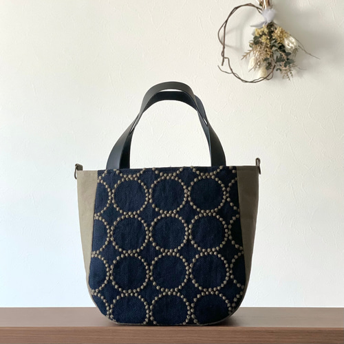 再販⚮̈ミナペルホネン smile flower×tambourine まるっこトート