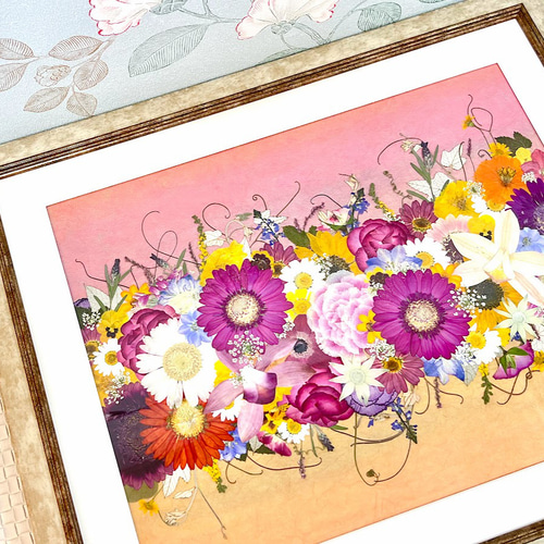 圧巻！お花のシンフォニー 押し花アート額 ギフト その他アート 神戸