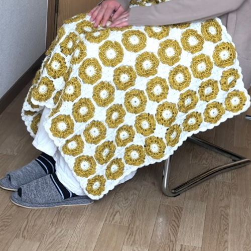 手編み⭐︎膝掛け(ブランケット) 毛糸 irodori0819 通販 15055389