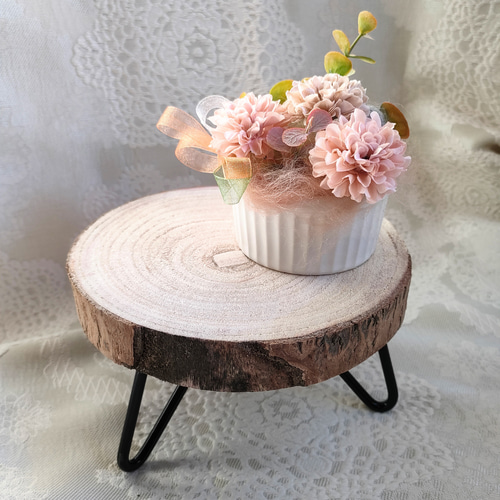 花台・小 丸太桐材 インテリア雑貨 観葉植物 テーブル 小物置き 机