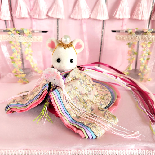 465 ひなまつり 小さな着せ替えお着物〈お姫様〉十二単《西陣織》薄