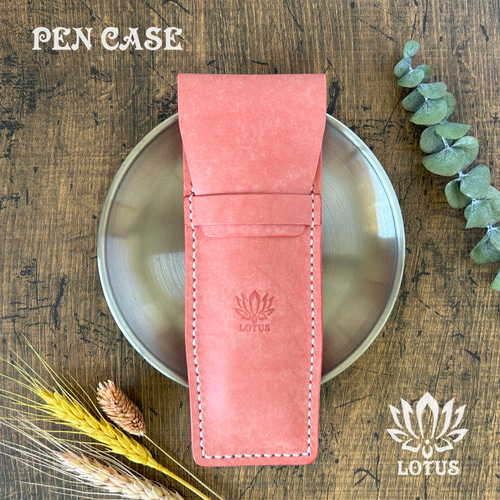 ペンケース】 イタリア プエブロレザー ピンク Rosa かわいい おしゃれ