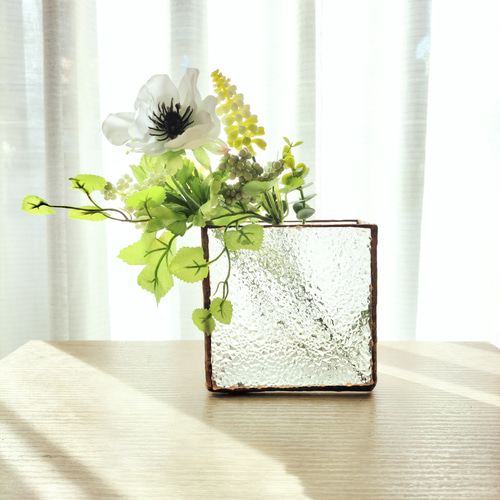 ステンドグラスのボックス（大）昭和レトロガラス・キャンドルライト