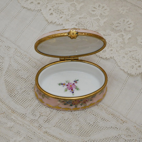 ヴィンテージ フランス リモージュボックス フラワーピンク その他