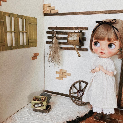 ミニチュア ドールハウス ガーデン 背景ボード 床 壁 ブライス パオラ