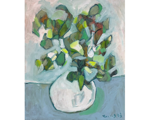 油絵「桐の花咲く妙義」B F8 絵画 油彩画 風景画 アート 油絵「桐の花