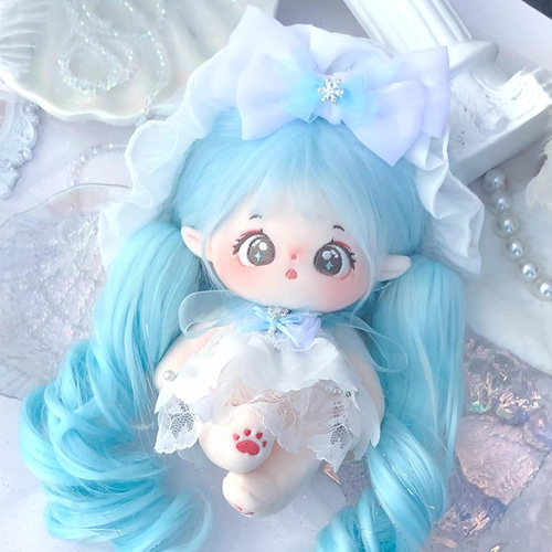 20cmぬいぐるみ 着せ替えぬいぐるみ 水色髪の神 骨格付き